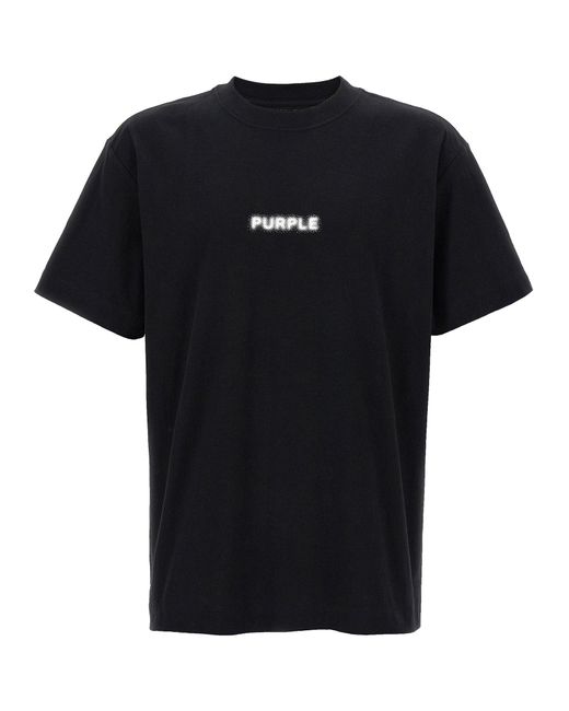 Purple Lila 'pixeliertes' T -Shirt in Black für Herren