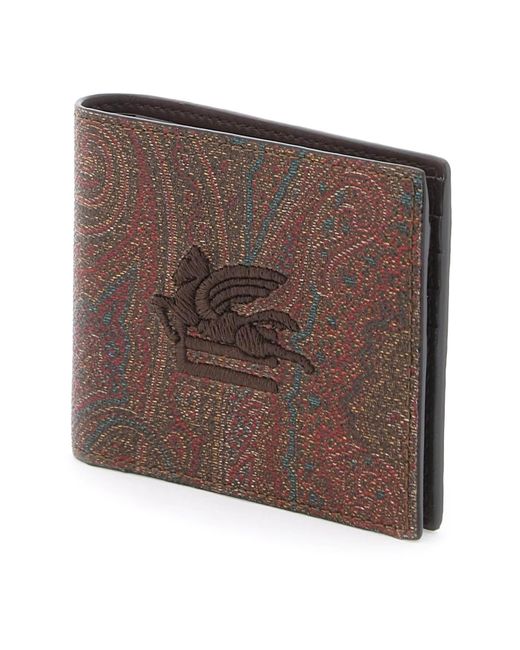 PAISLEY BIFOLD Portefeuille avec logo Pegaso Etro en coloris Brown