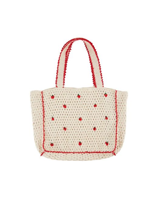Emile Et Ida Pink Tote Bag Crochet Fleurs