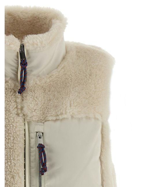 Tory Burch Natural Colorblock Highpile Gilet