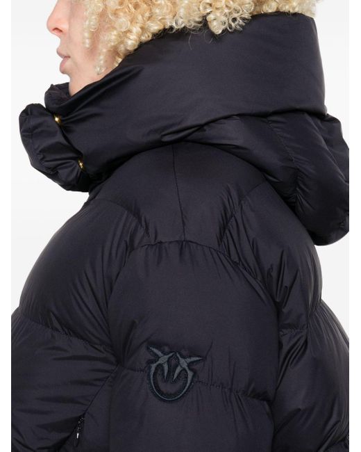 Pinko Blue Quilted High-Neck Puffer Jacket