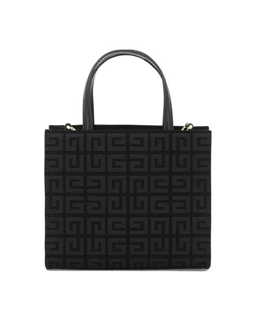 Givenchy Black Mini G -Einkaufstasche in 4 g bestickter Leinwand