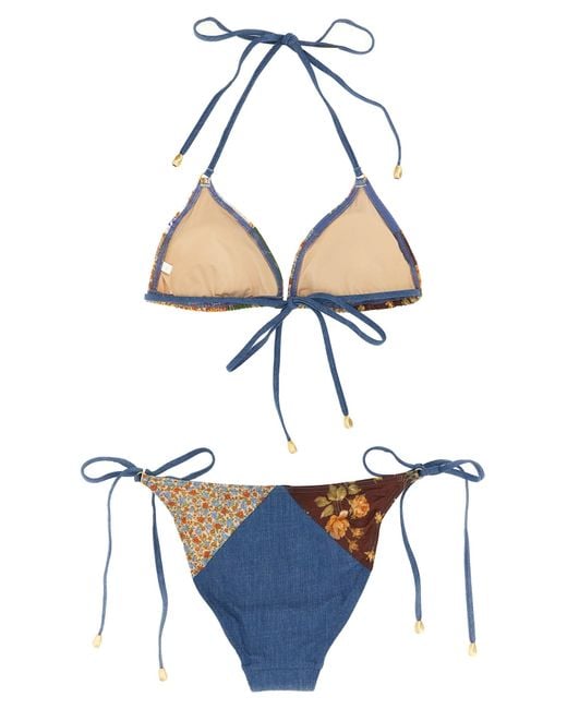 Zimmermann Metallic 'Lucky Cotton Mini Tri' Bikini