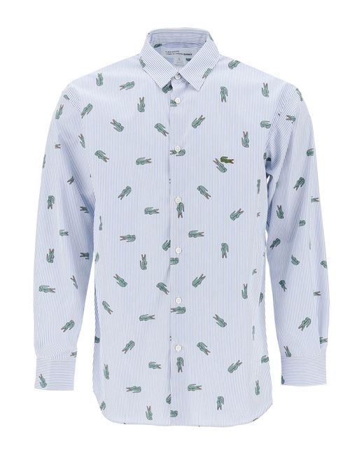 Comme des Garçons Comme Des Garcons Hemd X Lacoste Oxford -hemd Mit Krokodilmotiv in het Blue voor heren