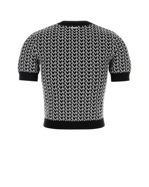 MICHAEL Michael Kors Black Embroidered Stretch Viscose Blend Sweater