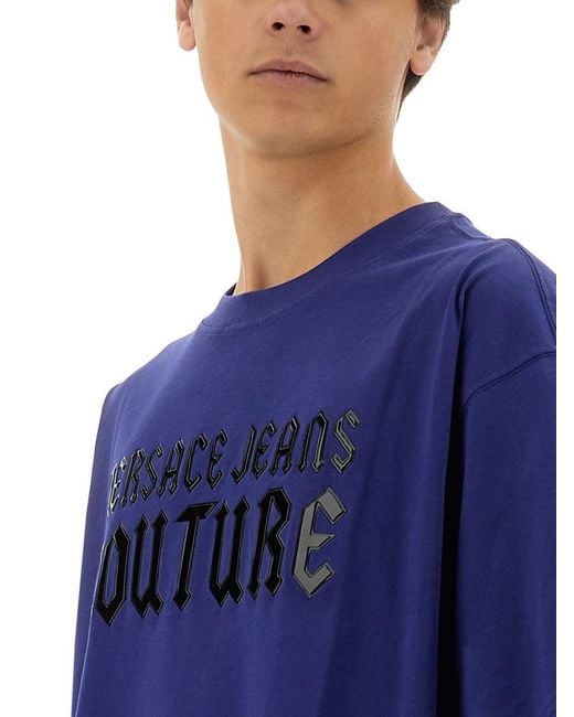 Versace Jeans Couture Blue Gothic Logo T-Shirt for men