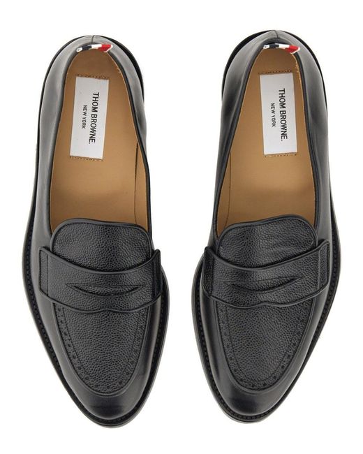 Thom Browne Black Varsity Penny Loafer for men