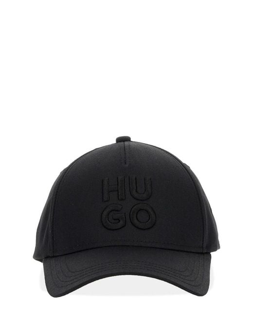 HUGO Black Baseball Hat With Logo for men