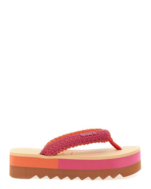 Havaianas Pink Top High Chunky Boho Sandals