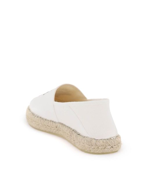 Espadrillas In Tela Con Ricamo Logo di KENZO in White