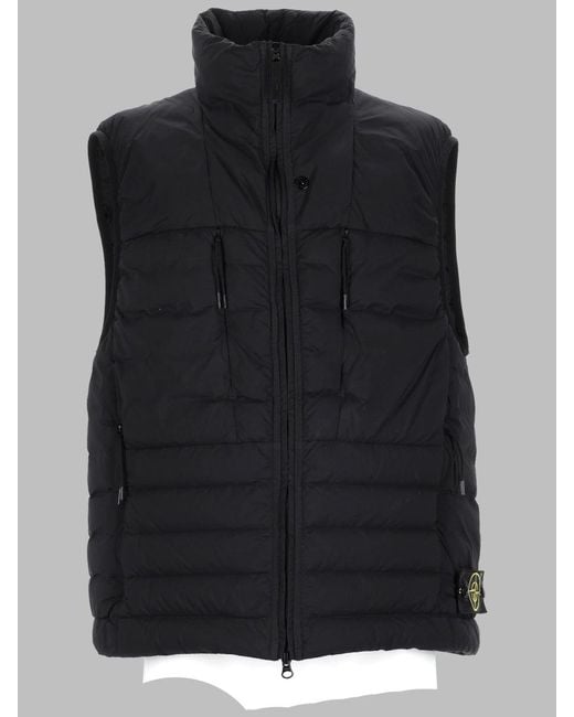 Stone Island Black Elevated Utility Vest For for men