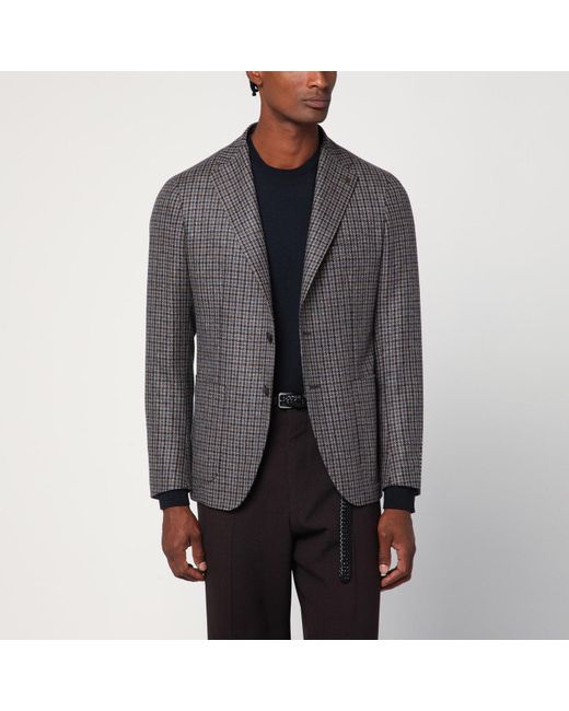 Tagliatore Gray Light Patterned Single-Breasted Jacket for men
