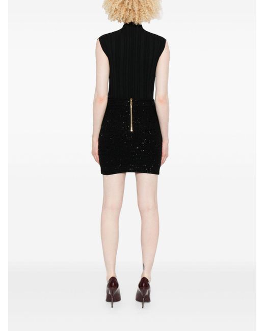 Balmain Black Viscose Blend Skirts