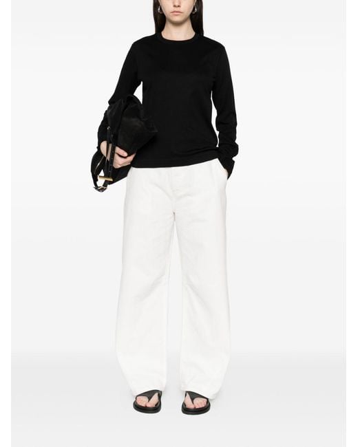 Herskind Black Cotton Crewneck Sweater