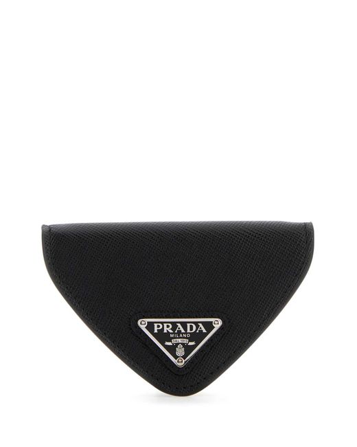 Prada Black Leather Coin Purse for men