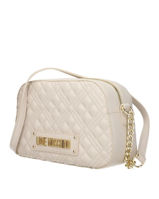 Love Moschino Natural Crossbody Bags Polyurethane/Ivory