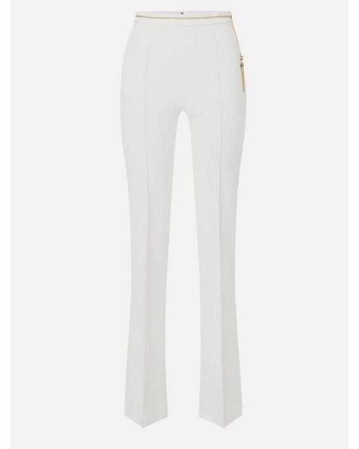 Pantalones con cadena joya Elisabetta Franchi de color White