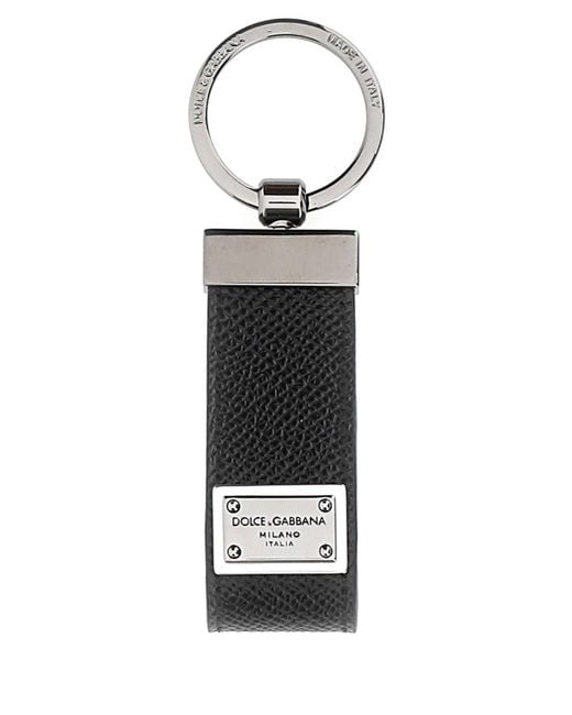 Dolce & Gabbana White Leather Key Ring