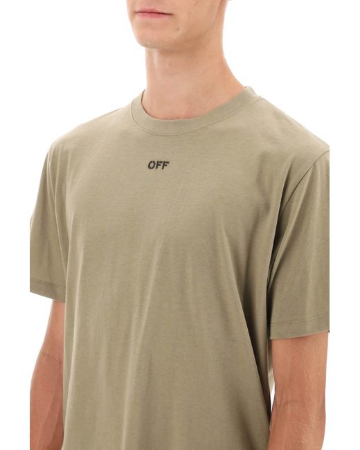 Off-White c/o Virgil Abloh T -Shirt mit Rückenpfeilstickerei in Natural für Herren
