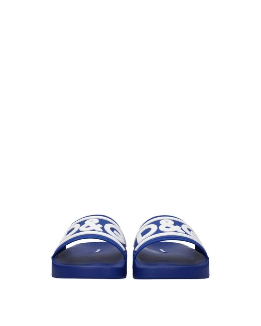 Dolce & Gabbana Blue Dolce&Gabbana Ciabatte E Zoccoli Uomo Gomma Blu/Bianco for men