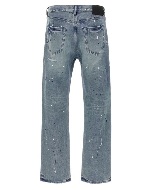 Purple Blue 'Patch Repairs Foil' Jeans for men