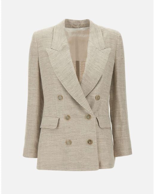 Marella Natural Alfa Linen Blazer