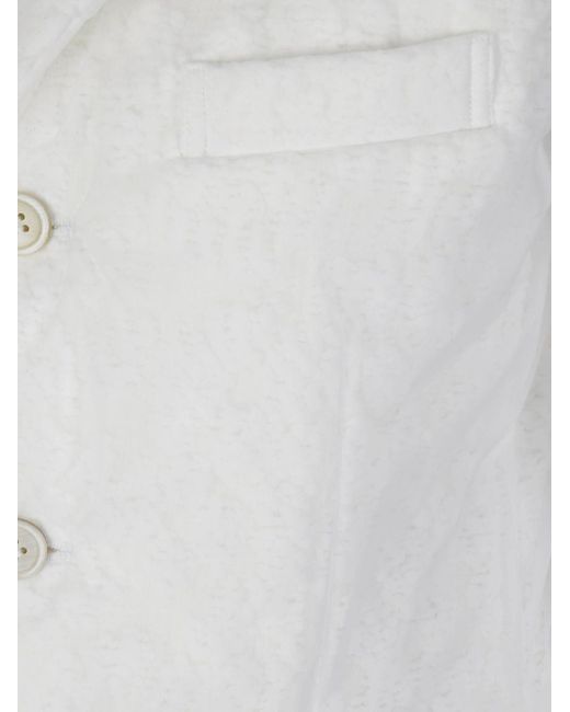 Comme des Garçons White Single-Breasted Coat