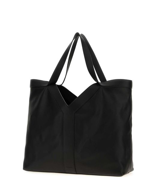 Saint Laurent Black Leather Large Y Shopping Bag for men