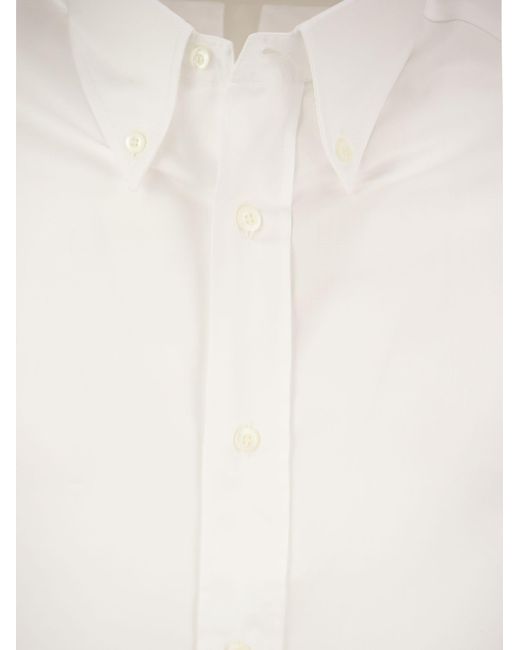 Brunello Cucinelli Slim Fit Twill Shirt Button Down in White für Herren