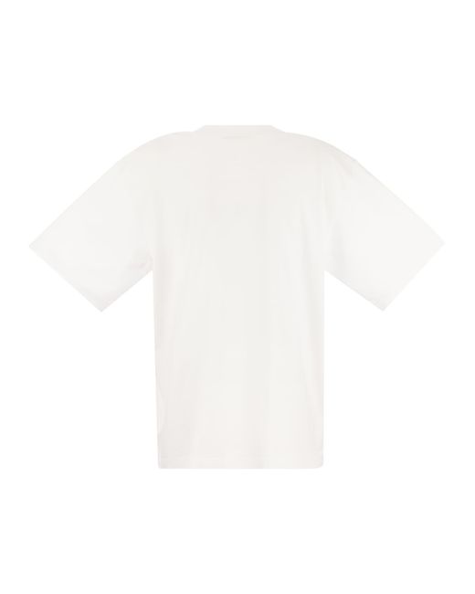 Maglietta Cotton Jersey con stampa di Marni in White