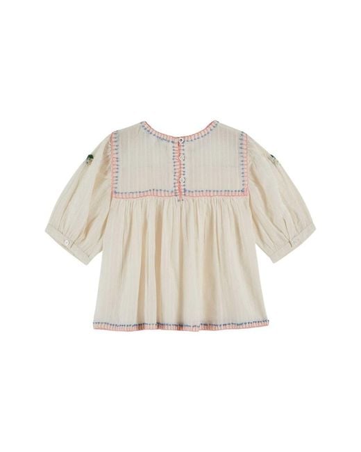 Emile Et Ida White Vestitino "Blouse Brodee"