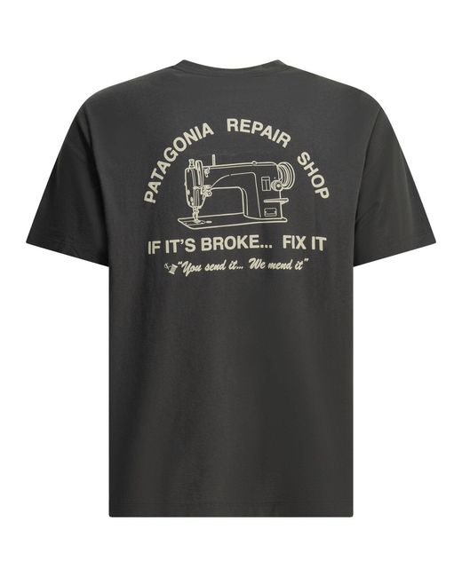 Patagonia Black "Repair Shop" Crewneck T Shirt
