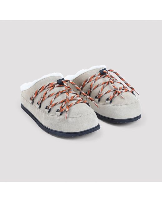 Prada Natural Pantoletten mit Shearling-Futter