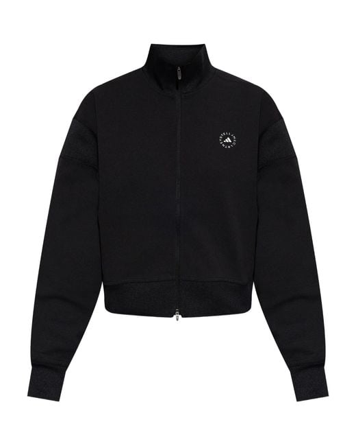 Adidas By Stella McCartney Black Logo-Detail Zip-Up Jacket