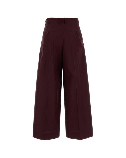 Max Mara Purple S Maxmara Aubergine Poplin Epoca Wide-Leg Pant