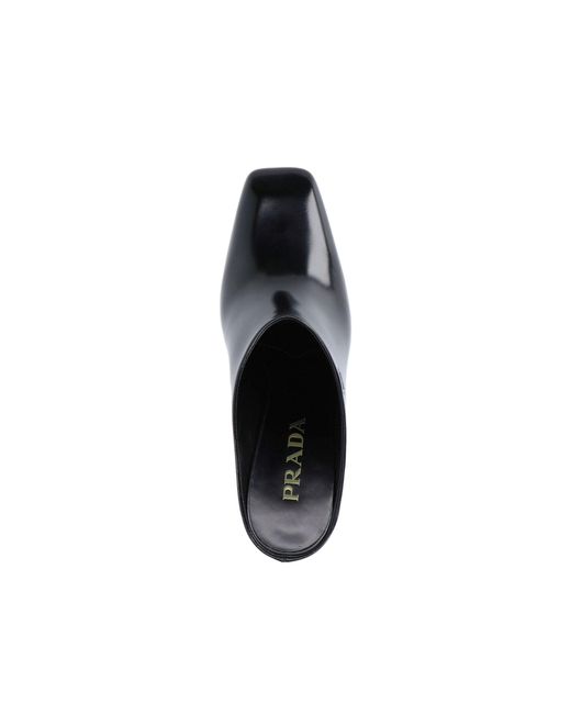 Prada Black Heeled Mules