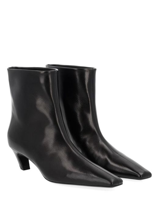 Khaite Black Leather Boots