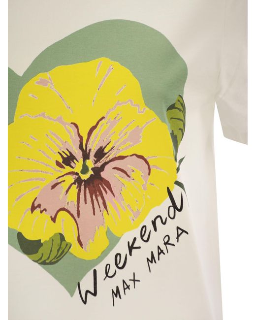 Weekend by Maxmara Yen Cotton Jersey T -shirt in het White