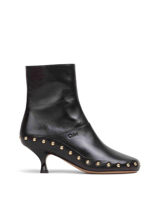 Chloé Black Round Toe Boots