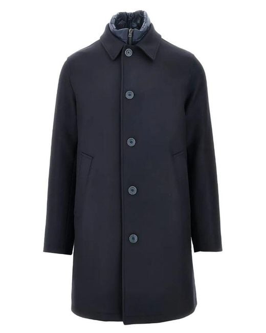 Herno Single Breasted Coat mit Polsterung in Blue für Herren