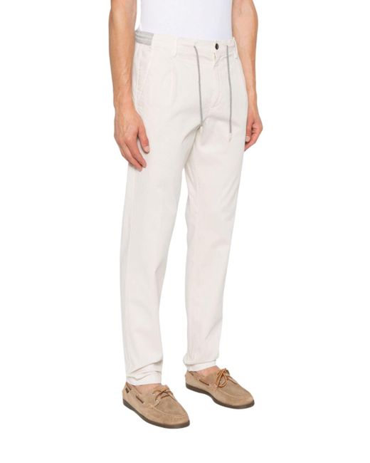 Eleventy Plissierte Tapered-Hose in White für Herren