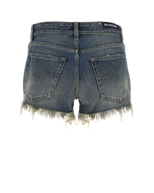 Balenciaga Blue Denim Shorts