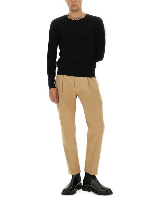 Burberry Black Check Wool Sweater for men