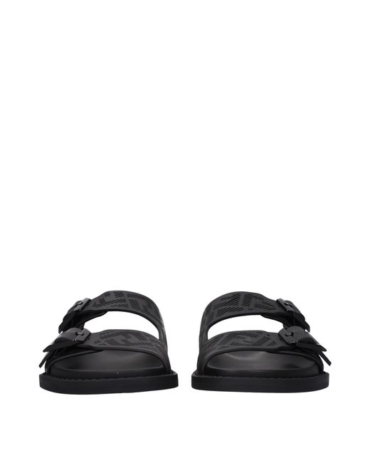 Fendi Slipper und Hufe Männer Leder schwarz in Black für Herren