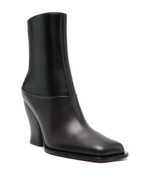 Loewe Black Two-Colour Wave Ankle Boots