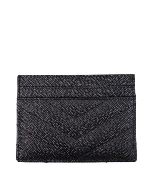 Saint Laurent Black Document Holder Leather