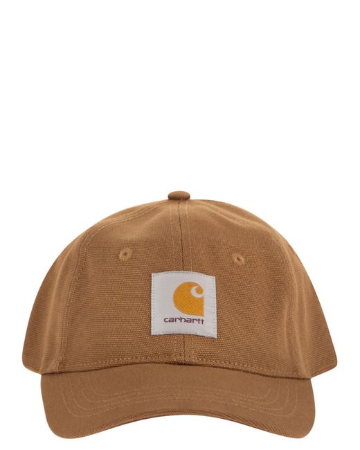 Carhartt Brown Cap With Visor And Logo