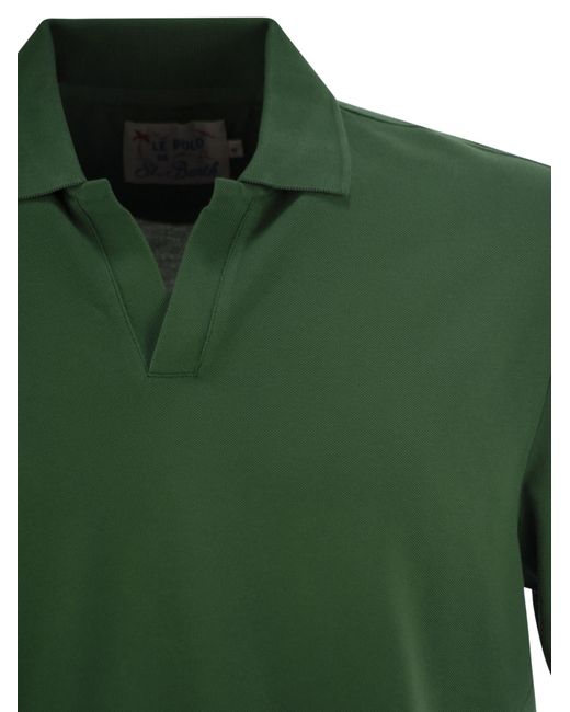 Mc2 Saint Barth Green Charles Piqué Polo Shirt