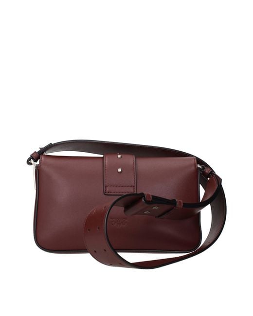 Pinko Purple Love One Crossbody Bags Leather/Burgundy