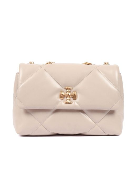 Tory Burch Natural Kira Diamond Quilt Small Convertible Shoulder Bag